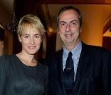 Judith Godrèche et Carlo Traglio lors du Sparkling Lunch du joaillier Vhernier au Plaza Athénée à Paris le 18 novembre 2010