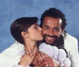 Yannick Noah et Heather Stewart-Whyte à leur mariage, février 1995