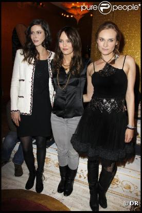 Anna Mouglalis, Vanessa Paradis et Diane Kruger lors du défilé Chanel Paris-Byzance le 7 décembre 2010 au 31 rue Cambon à Paris