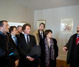 Visite des socialistes dans la maison natale de François Mitterrand à l'occasion du 15e anniversaire de sa mort le 8 janvier 2011, avec notamment Jack Land, Arnaud Montebourg et Martine Aubry 