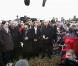 Mazarine Pingeot, Martine Aubry et Ségolène Royal lors de la commémoration du 15e anniversaire de la mort de François Mitterrand à Jarnac le 8 janvier 2011