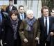Martine Aubry, Pierre Bergé et Jack Lang lors de la commémoration du 15e anniversaire de la mort de François Mitterrand à Jarnac, le 8 janvier 2011