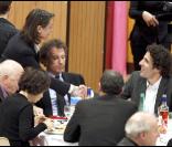 Ségolène Royal, Jackson Lang et Mohamed Ulad-Mohand lors de la commémoration du 15e anniversaire de la mort de François Mitterrand à Jarnac, le 8 janvier 2011