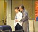 Valérie Lang et Pascal Bongard lors du filage de la pièce La nuit sera chaude au théâtre de la Renaissance à Paris le 24 janvier 2011