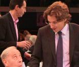 Lancement de la compagne UMP pour les cantonales, Levallois-Perret, le 3 février 2011 : Jean Sarkozy et Charles Pasqua<br />