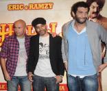 Eric Judor, Ramzy Bédia et Rachid Dhibou lors de l'avant-première d'Hallal Police d'état à l'UGC Bercy à Paris le 15 février 2011