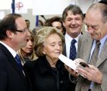François Hollande, Jacques et Bernadette Chirac, foire du livre de Brive-la-Gaillarde, le 7 novembre 2009 