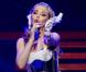 Kylie Minogue se produit sur la scène de la Herning Multi-Arena, à Herning, au Danemark, pour le premier concert de son Aphrodite - Les Folies World Tour , samedi 19 février.