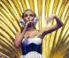 Kylie Minogue se produit sur la scène de la Herning Multi-Arena, à Herning, au Danemark, pour le premier concert de son Aphrodite - Les Folies World Tour , samedi 19 février.