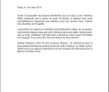 Communiqué de Dior