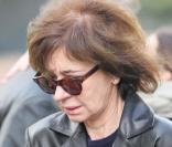 Muriel, la femme d'Eddy Mitchell lors des obsèques de Jennifer Hechter à l'église Sainte Cécile de Boulogne le 2 mars 2011