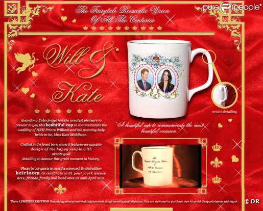 Une société chinoise désireuse de s'inviter au bal des produits dérivés du mariage du prince William a malencontreusement remplacé le marié par son frère Harry, auprès de sa belle Kate Middleton !