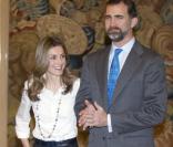 Letizia et son époux Felipe d'Espagne au Palais Zarzuela à Madrid le 24 mars 2011