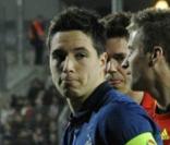 Samir Nasri lors de la victoire de l\'équipe de France face au Luxembourg le 25 mars 2011