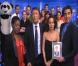 Arthur entouré de Amelle Chahbi, Claudia Tagbo et Ary Abittan pour Ce soir avec Arthur sur Comédie!