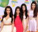 Kim Kardashian, Kourtney Kardashian, Kendall Jenner et Kylie Jenner lors de la grande soirée des 24e Kid's Choice Awards, organisée par la chaîne de télévision Nickélodéon dans l'enceinte du Gallen Center de Los Angeles, le 2 avril 2011.
