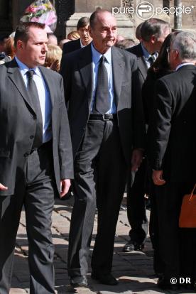 Jacques Chirac aux obsèques de son amie Denise Esnous, le 6 avril 2011, à Paris.