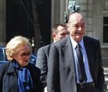 Jacques Chirac et Bernadette aux obsèques de Denise Esnous, le 6 avril 2011, en l'église Saint-Germain-des-Prés.