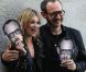 Kate Moss instaure une bonne ambiance sur le shooting de la campagne Mango avec Terry Richardson à Paris. Le 7 avril 2011 