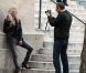 Kate Moss sur le shooting de la campagne Mango avec Terry Richardson à Paris. Le 7 avril 2011 