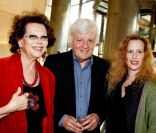 Claudia Cardinale, Jacques Perrin et Florence Darel lors de l'inauguration de la rétrospective 