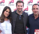 Bradley Cooper, invité du 6/9 de NRJ le 30 mai 2011, avec Nikos et Karine Ferri 
