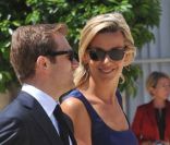 Renaud Capuçon et Laurence Ferrari, à Paris, le 14 juillet 2009.