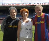 PPDA avec Véronique Genest et Raphaël Mezrahi lors du Match des Stars, le 22 mai 2011 au Parc des Princes, en faveur de l\'association Plus Fort La Vie avec le concours de l\'UNICEF.