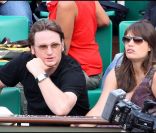 Benoît Magimel et sa compagne lors de la finale du tournoi de Roland-Garros, le 5 juin 2011.