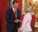Letizia d'Espagne et le prince Felipe ont reçu le gouverneur d'Australie et son époux au Palais royal de Madrid, le 7 juin 2011