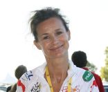 Marie-Sophie L. lors de l'Etape du coeur du  Tour de France, entre Bordeaux et Pauillac, au profit de l'association  Mécénat Chirurgie Cardiaque le 24 juillet 2010