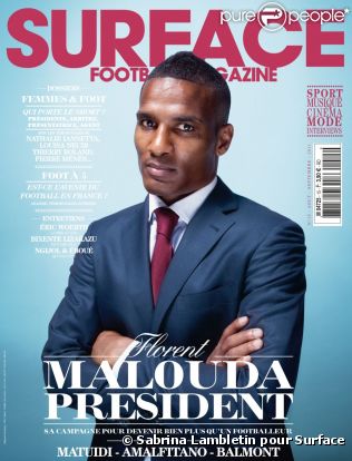 Florent Malouda fait la couverture du magazine Surface du mois de juillet 