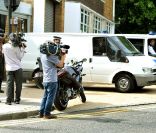 Le corps d'Amy Wianhouse quitte le St. Pancras Mortuary après l'identification par les parents de la star, le 25 juillet 2011. 