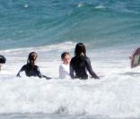 David Beckham et ses fils à la plage à Malibu le 12 août 2011