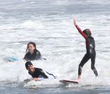 David Beckham et ses fils sur la plage de Malibu le 12 août 2011