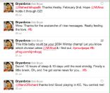 Le tennisman Bob Bryan et son épouse Michelle Alvarez ont annoncé en juillet 2011 qu'ils atttendent un  bébé.