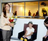 La princesse Madeleine de Suède en visite à l'hôpital d'Umea en tant que représentante de la fondation My Big Day, le 23 août 2011.