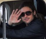 Brad Pitt sur le tournage de World War Z dirigé par Marc Forster à Glasgow en août 2011