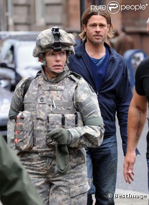 Brad Pitt sur le tournage