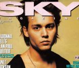 Johnny Depp, l\'idole des ados américaines, pose en couverture du magazine <em>Sky</em>. Juin 1990.<br />