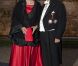La princess Marie-Louise de Prusse et le comte Rudolf zu Schoenburg-Glauchau au mariage du prince Georg Friedrich de Prusse et de la princesse Sophie d'Isenburg, célébré religieusement en l'église de la paix de Potsdam puis fêté au château Sanssouci à Brandebourg.