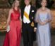 Le prince Bernhard de Baden avec sa femme et la princesse Sibille de Luxembourg au mariage du prince Georg Friedrich de Prusse et de la princesse Sophie d'Isenburg, célébré religieusement en l'église de la paix de Potsdam puis fêté au château Sanssouci à Brandebourg.