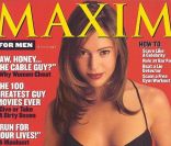 Mars 1998 : l\'actrice Alyssa Milano dévoile ses atouts pour <em>Maxim</em>.
