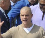 Matt Damon et Laurence Fishburne, à Venise, le 3 septembre 2011.