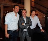 Samuel Le Bihan, Daniel Russo et Thierry Frémont lors de la conférence de presse des théâtres privés, le jeudi 8 septembre 2011.