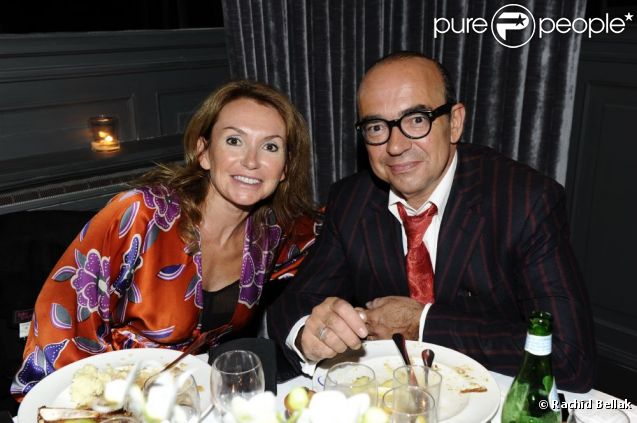 Karl Zéro et son épouse Daisy d'Errata lors de la soirée blanche chez Castel du 8 septembre 2011 à Paris