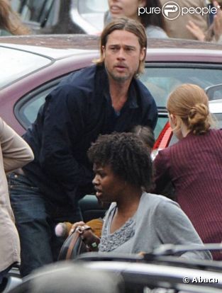 Brad Pitt sur le tournage de World War Z 