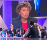 Le portrait d'Anna Mansouret, maman de Tristane Banon, en arrière plan sur le plateau du  Grand journal  de Canal+, le 19 septembre 2011.