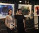 Caroline de Monaco et Sibylle Szaggars Redford assistent au lancement de l'exposition Afternativelight, à Monaco, le 20 septembre 2011.