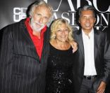 Pierre Richard, Nicoletta et Kenzo à la soirée organisée par Cristiana Arcangeli pour le lancement de sa  nouvelle gamme de cosmétiques à L\'Arc à Paris, le 1e octobre 2011